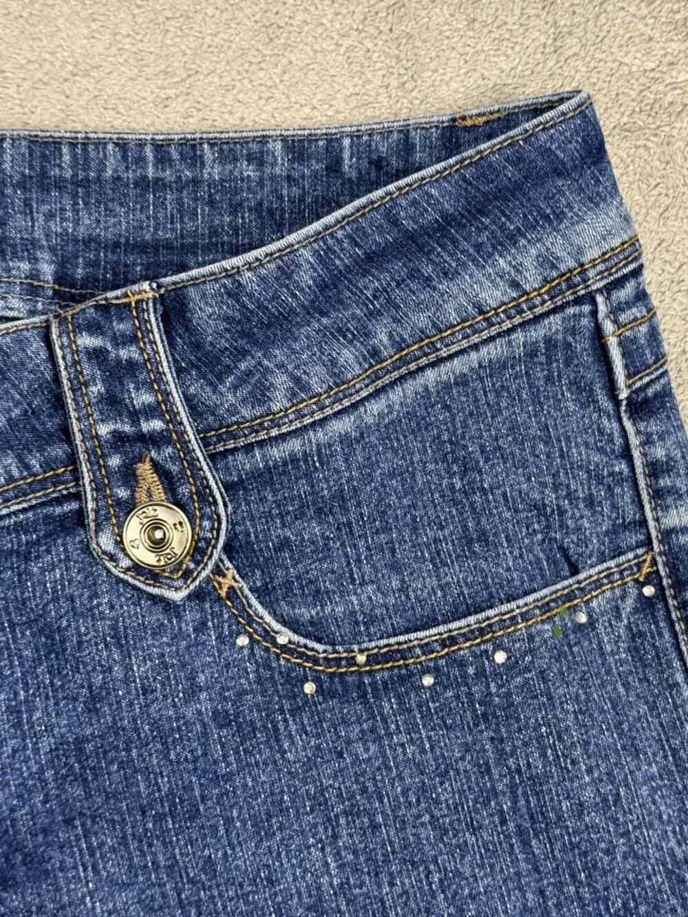 Vintage Y2K Jolt Low Rise Bootcut Jeans Womens 11 Embellished Rhinestones Grunge